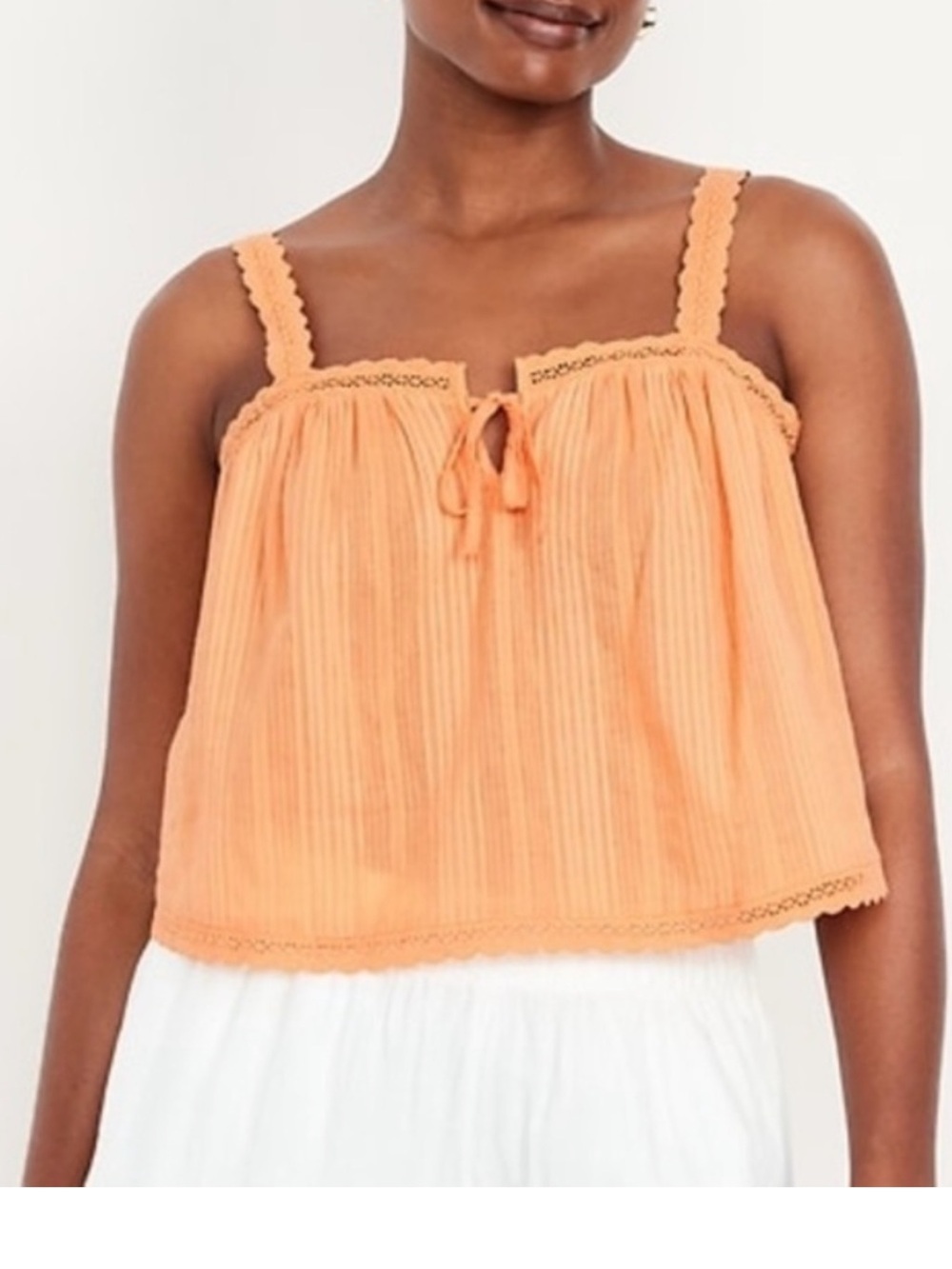 Old Navy Orange Lace-Trim Tank Top